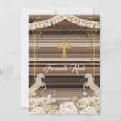 メキシカン ブラウン フィエスタ 男の子 洗礼と誕生日 招待状 (裏面)