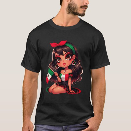 メキシカーナチュラカブロナチョーナメキシコ人女性 Tシャツ (正面)