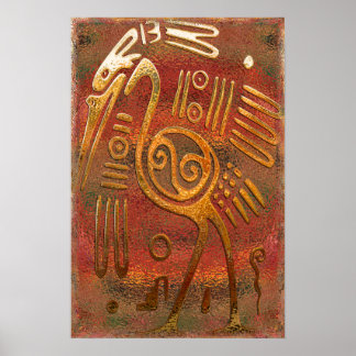 メキシカーノ金ゴールドクロムトバルアート ポスター