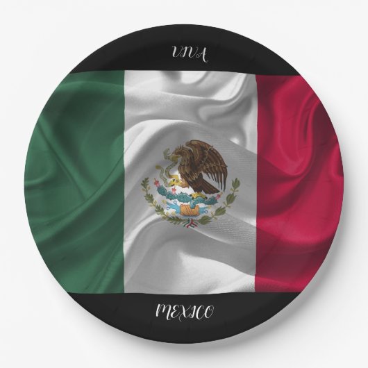 メキシクールコ国旗のデザイン ペーパープレート (正面)