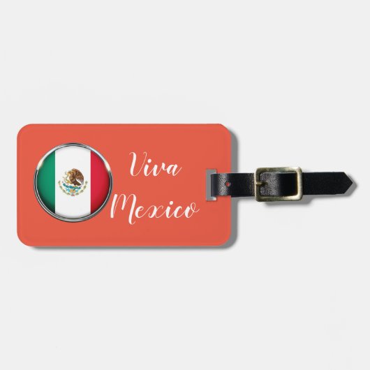 メキシクールコ国旗のデザイン ラゲッジタグ (正面横)