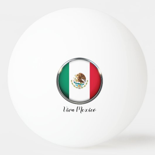 メキシクールコ国旗のデザイン 卓球ボール (正面)