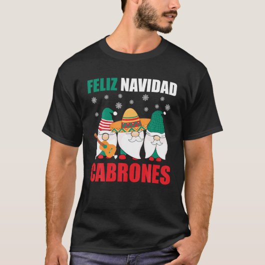 メキシコおもしろいのクリスマス格言フェリズナビダッドカブロ Tシャツ (正面)