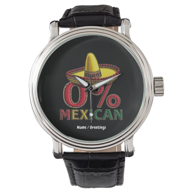 メキシコおもしろいの0笑わされる% 腕時計 (正面)