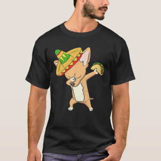 メキシコおもしろいチワホアドッグタコダビングシンコデ Tシャツ
