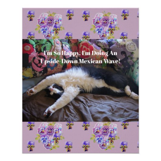 メキシコおもしろいンの波に乗ってかわいいタキシード猫引用文 ポスター (正面)