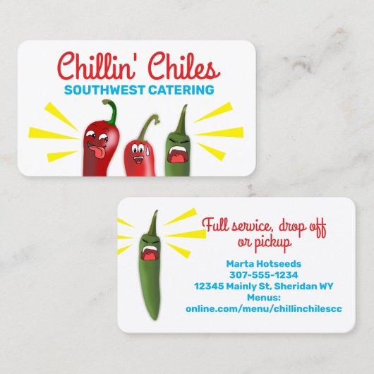 メキシコおもしろい南西部のチリペッパー 名刺 (正面/裏面)