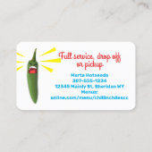 メキシコおもしろい南西部のチリペッパー 名刺 (裏面)