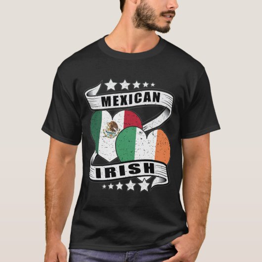 メキシコおよびアイルランド国旗 Tシャツ (正面)