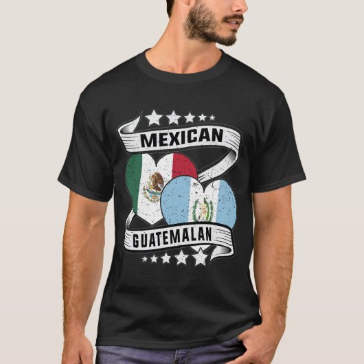 メキシコおよびグアテマラ国旗 Tシャツ (正面)