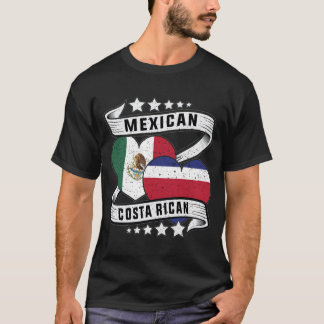 メキシコおよびコスタリカ国旗 Tシャツ