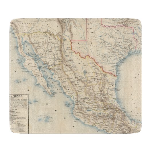 メキシコおよびテキサス州の地図 カッティングボード (正面)