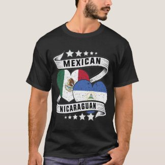 メキシコおよびニカラグア国旗 Tシャツ