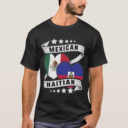 メキシコおよびハイチ国旗 Tシャツ (正面)