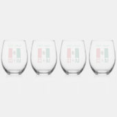 メキシコおよびメキシコ国旗の緑の個人用設定 ステムなしワイングラス (裏面)