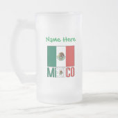 メキシコおよびメキシコ国旗の緑の個人用設定 フロストグラスビールジョッキ (左)