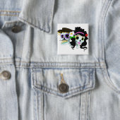 メキシコお祝いのスカルのカップル 缶バッジ (インサイチュ)