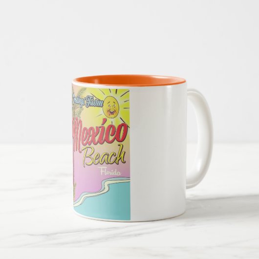 メキシコからの挨拶ビーチフロリダ ツートーンマグカップ (正面右)