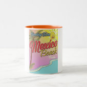 メキシコからの挨拶ビーチフロリダ ツートーンマグカップ (中央)