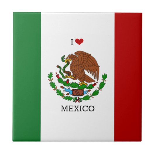 メキシコが大好き - メキシコの国旗 タイル (正面)