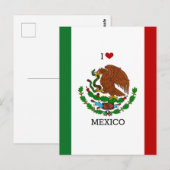 メキシコが大好き - メキシコの国旗 ポストカード (正面/裏面)