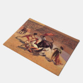 メキシコでのブルファイト(Frederic Remington) ドアマット (アングル)