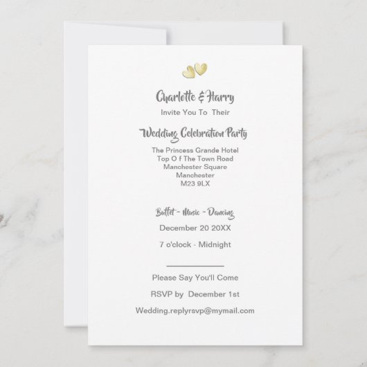 メキシコでの結婚式結婚した後のパーティー 招待状 (裏面)