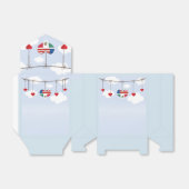 メキシコとアメリカの国旗とハート結婚ズ フェイバーボックス (折り畳みなし)