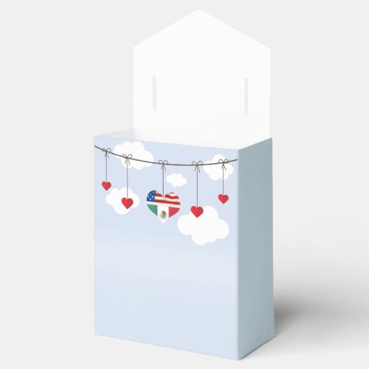 メキシコとアメリカの国旗とハート結婚ズ フェイバーボックス (オープン)