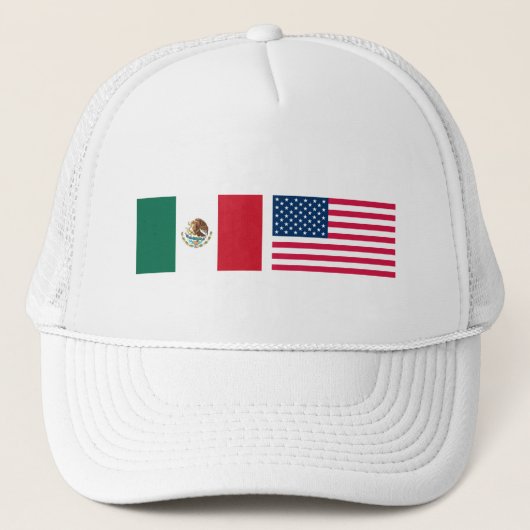 メキシコとアメリカの国旗を並べて キャップ (正面)