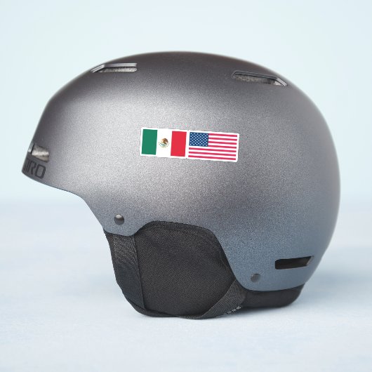 メキシコとアメリカの国旗を並べて シール (ヘルメット側面)