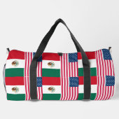 メキシコとアメリカの国旗を並べて ダッフルバッグ (裏面)