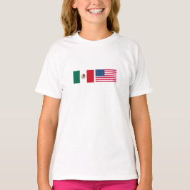メキシコとアメリカの国旗を並べて Tシャツ