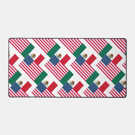 メキシコとアメリカの国旗 デスクマット (正面)