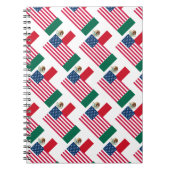 メキシコとアメリカの国旗 ノートブック (正面)