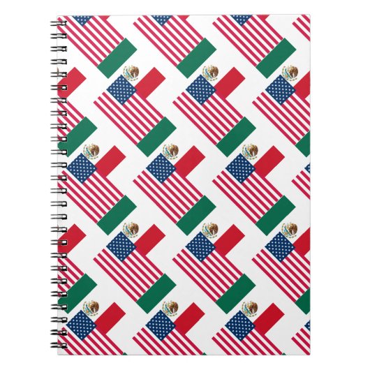 メキシコとアメリカの国旗 ノートブック (正面)
