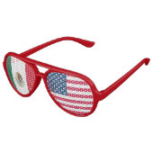 メキシコとアメリカ国旗のサングラス アビエーターサングラス (アングル)