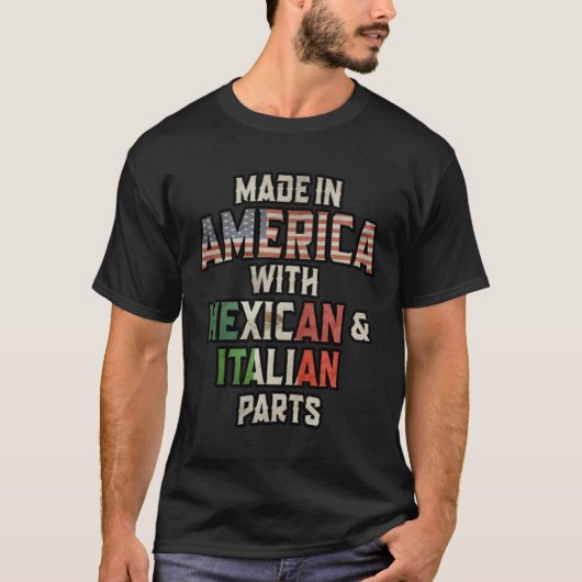 メキシコとイタリアンアメリカ産ミックス伝統V Tシャツ (正面)