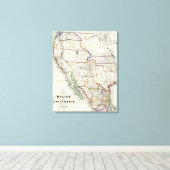 メキシコとカリフォルニアの地図 キャンバスプリント (インサイチュ (ウッドフロア))