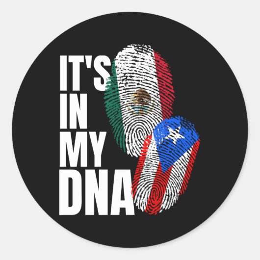 メキシコとプエルトのDnaミックス国旗の伝統 ラウンドシール (正面)