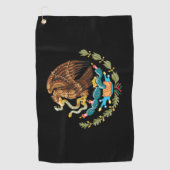 メキシコとメキシコのイーグルコートの腕/旗 ゴルフタオル (正面)