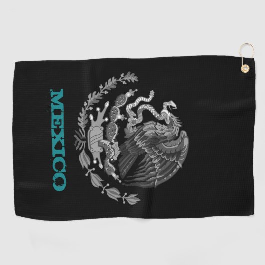 メキシコとメキシコのイーグルコートの腕/旗 ゴルフタオル (横)