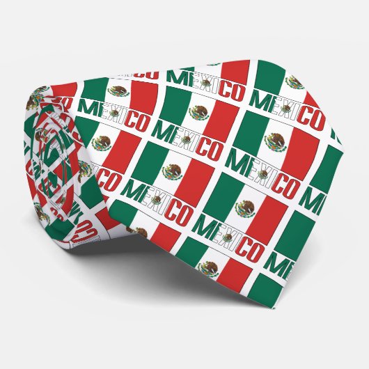 メキシコとメキシコの国旗があなたの名前と並べて ネクタイ (ロール)