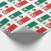 メキシコとメキシコ国旗のギフト ラッピングペーパー (角)