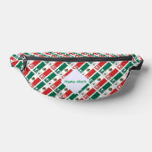 メキシコとメキシコ国旗のタイル張り緑パーソナライズされた ファニーパック (レイダウン)