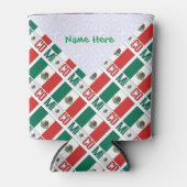 メキシコとメキシコ国旗のタイル張り緑パーソナライズされた 缶クーラー (正面)