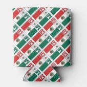 メキシコとメキシコ国旗のタイル張り緑パーソナライズされた 缶クーラー (裏面)