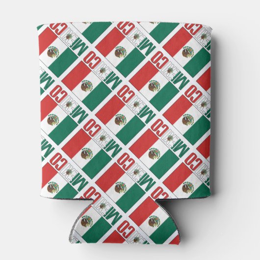 メキシコとメキシコ国旗のタイル張り緑パーソナライズされた 缶クーラー (裏面)