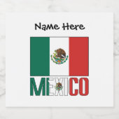 メキシコとメキシコ国旗の名前 スパークリングワインラベル (シングルラベル)