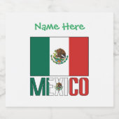 メキシコとメキシコ国旗の名前 スパークリングワインラベル (シングルラベル)
